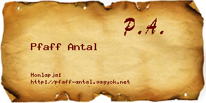 Pfaff Antal névjegykártya
