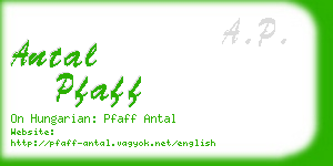 antal pfaff business card